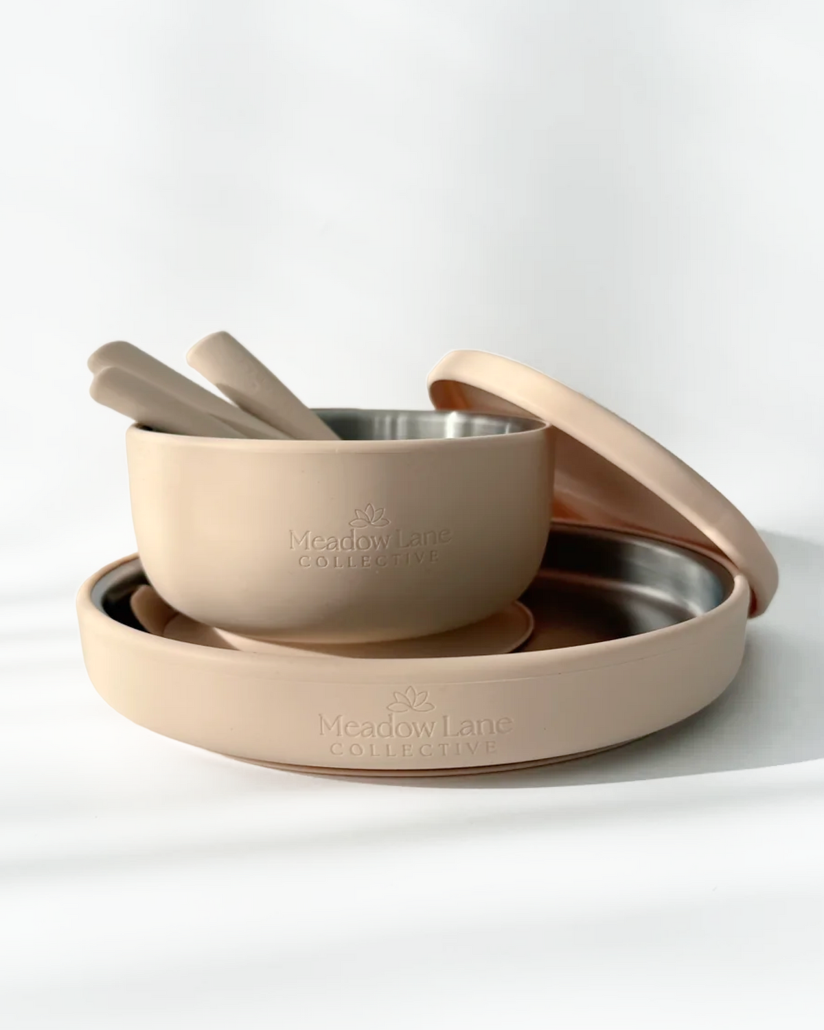 Double Wall Stainless Steel Suction Set – Plate | Bowl | Cutlery