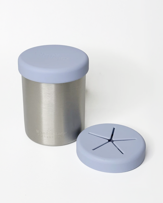 **CLEARANCE Double Wall Stainless Steel 2 in 1 Snack Container (350ml)