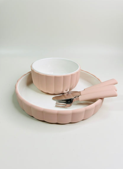 BUNDLE Ceramic Children’s Dinner Set – Plate | Bowl | Cutlery | Meadow Lane Collective
