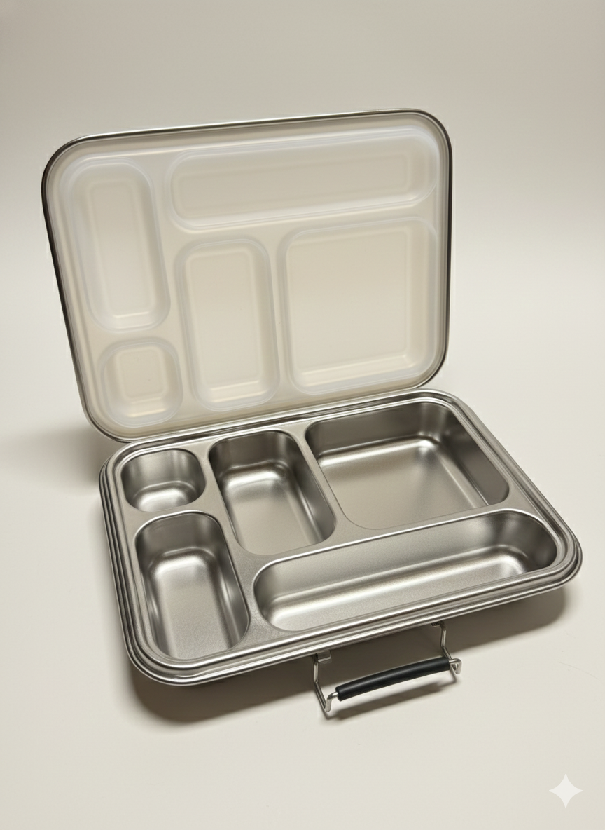 Stainless Steel 5 Compartment Bento Lunchbox | Meadow Lane Collective