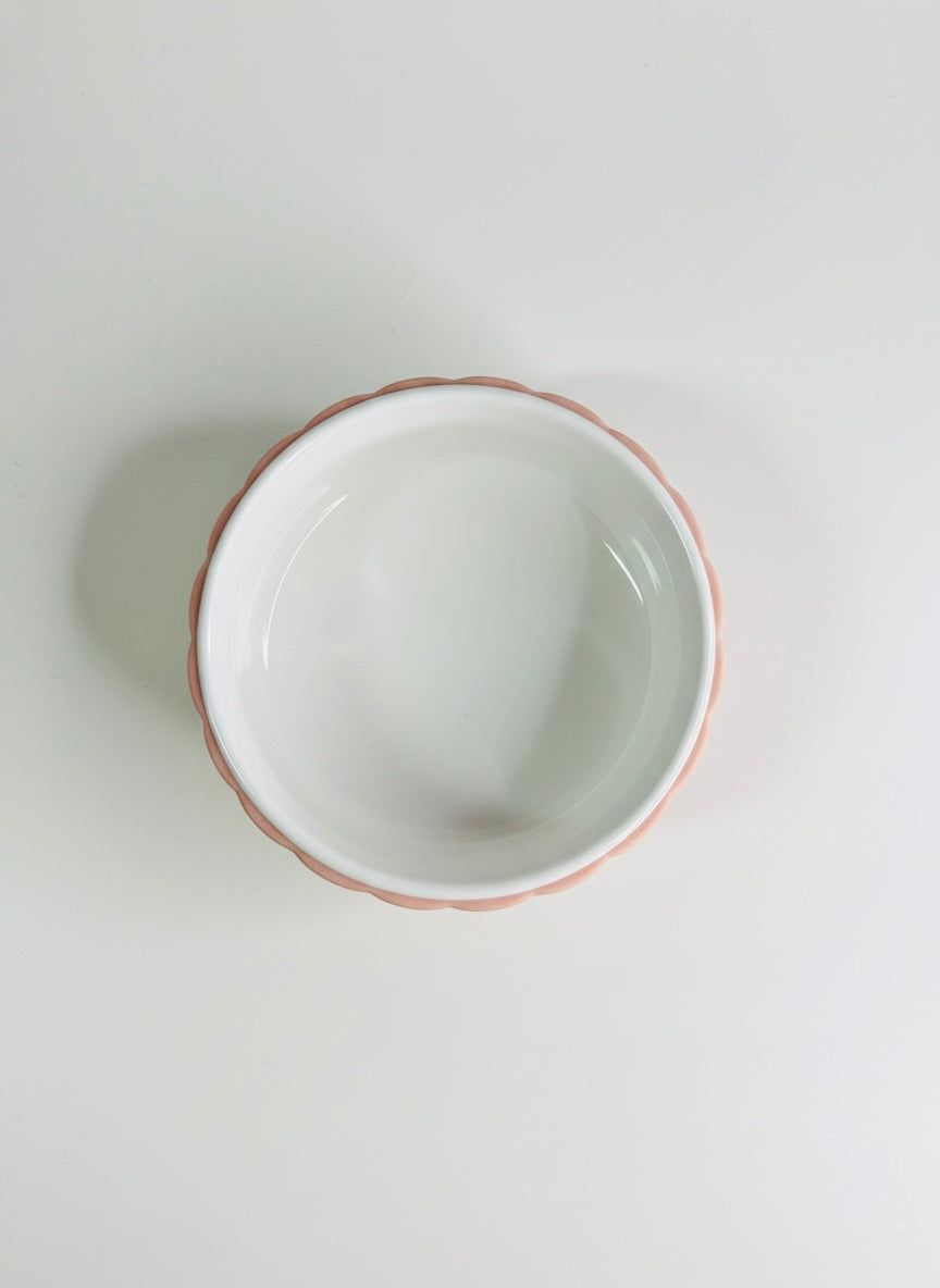 Non Toxic Ceramic Bowl With Removable Scallop Silicone Sleeve | Meadow Lane Collective