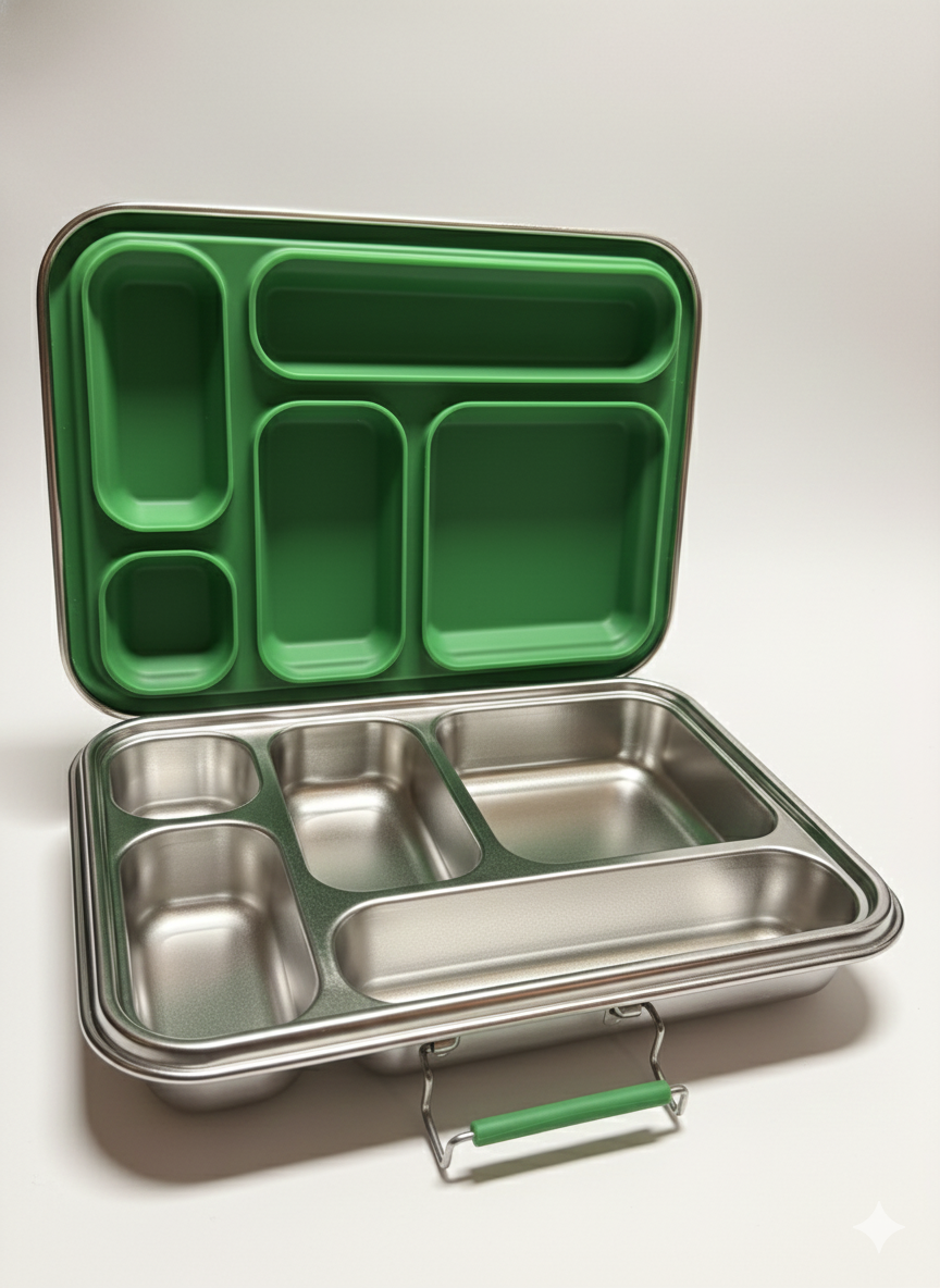 Stainless Steel 5 Compartment Bento Lunchbox | Meadow Lane Collective