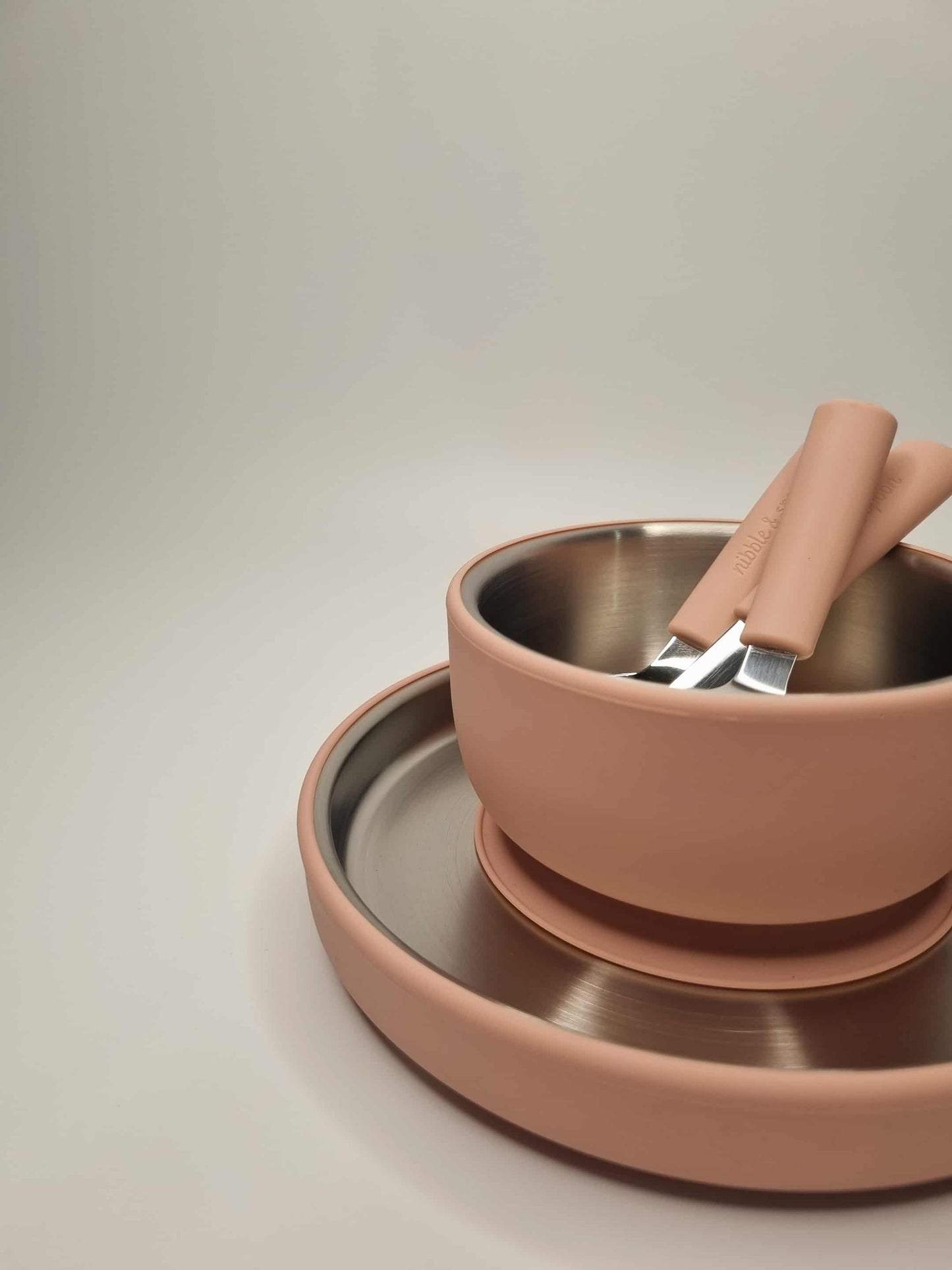 BUNDLE Preschooler Stainless Steel Feeding Set – Plate, Bowl & Cutlery | Non-Toxic, Gut-Friendly