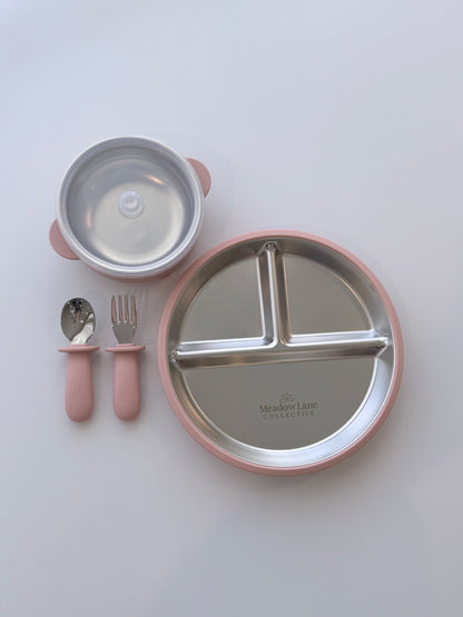 Stainless Steel + Suction Plate | Bowl | Cutlery Set