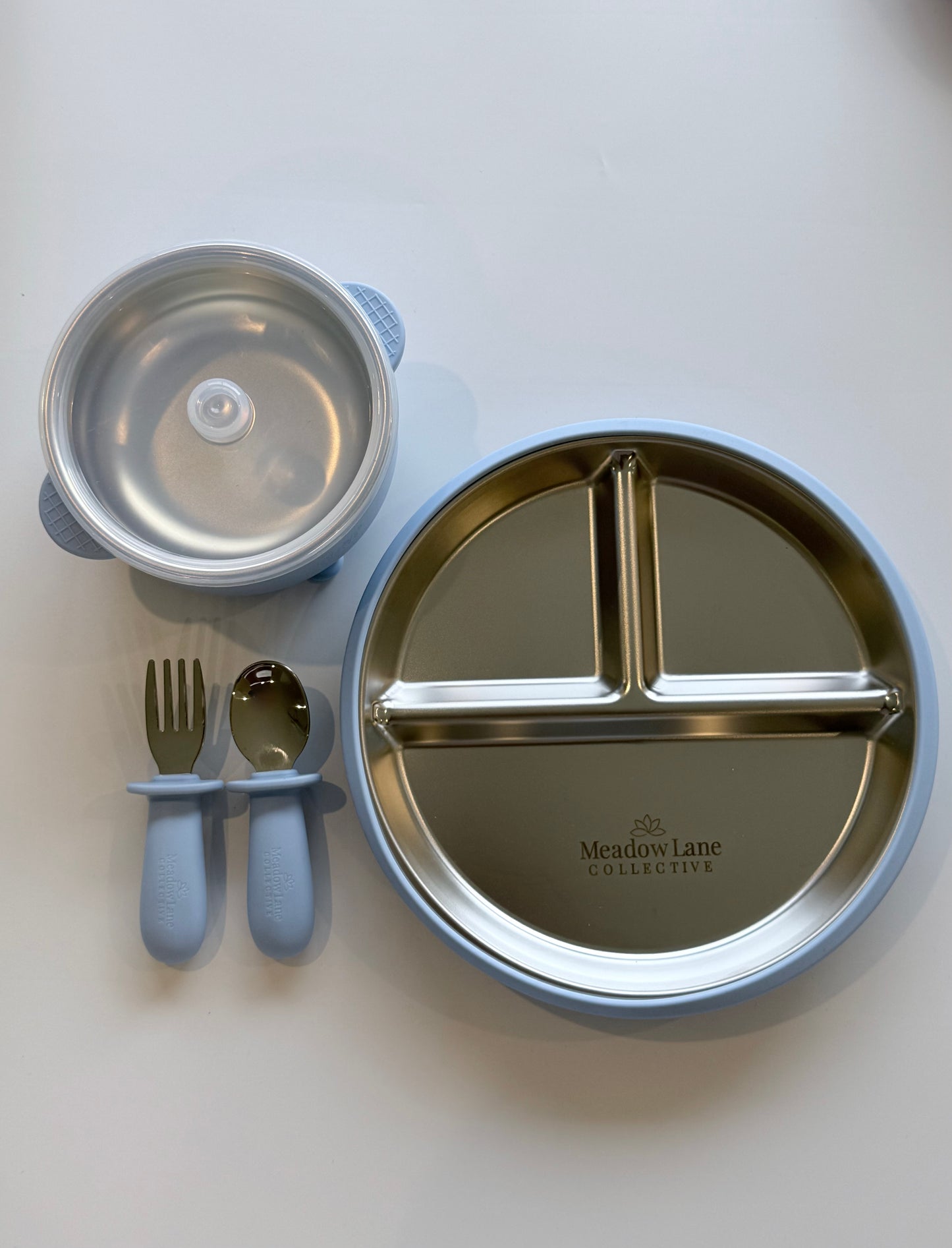 Baby + Toddler Stainless Steel + Suction Plate | Bowl | Cutlery Set