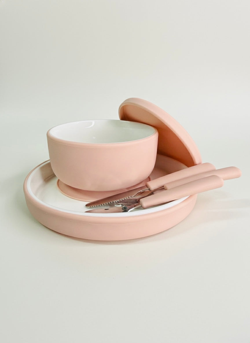 BUNDLE Ceramic Childrens Dinner Set – Plate | Bowl | Cutlery | Meadow Lane Collective