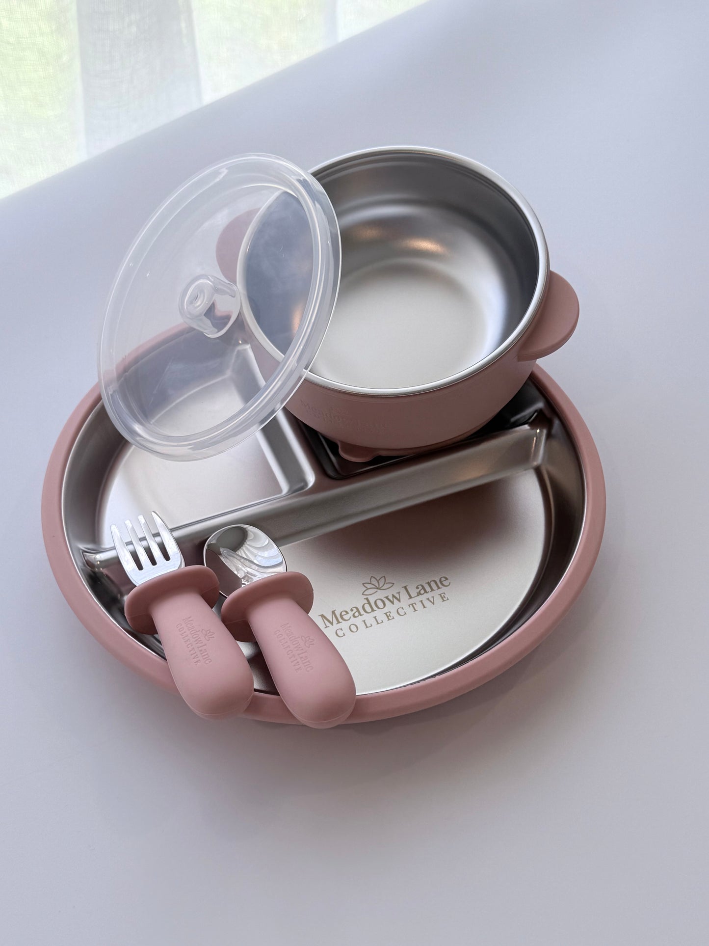 Stainless Steel + Suction Plate | Bowl | Cutlery Set