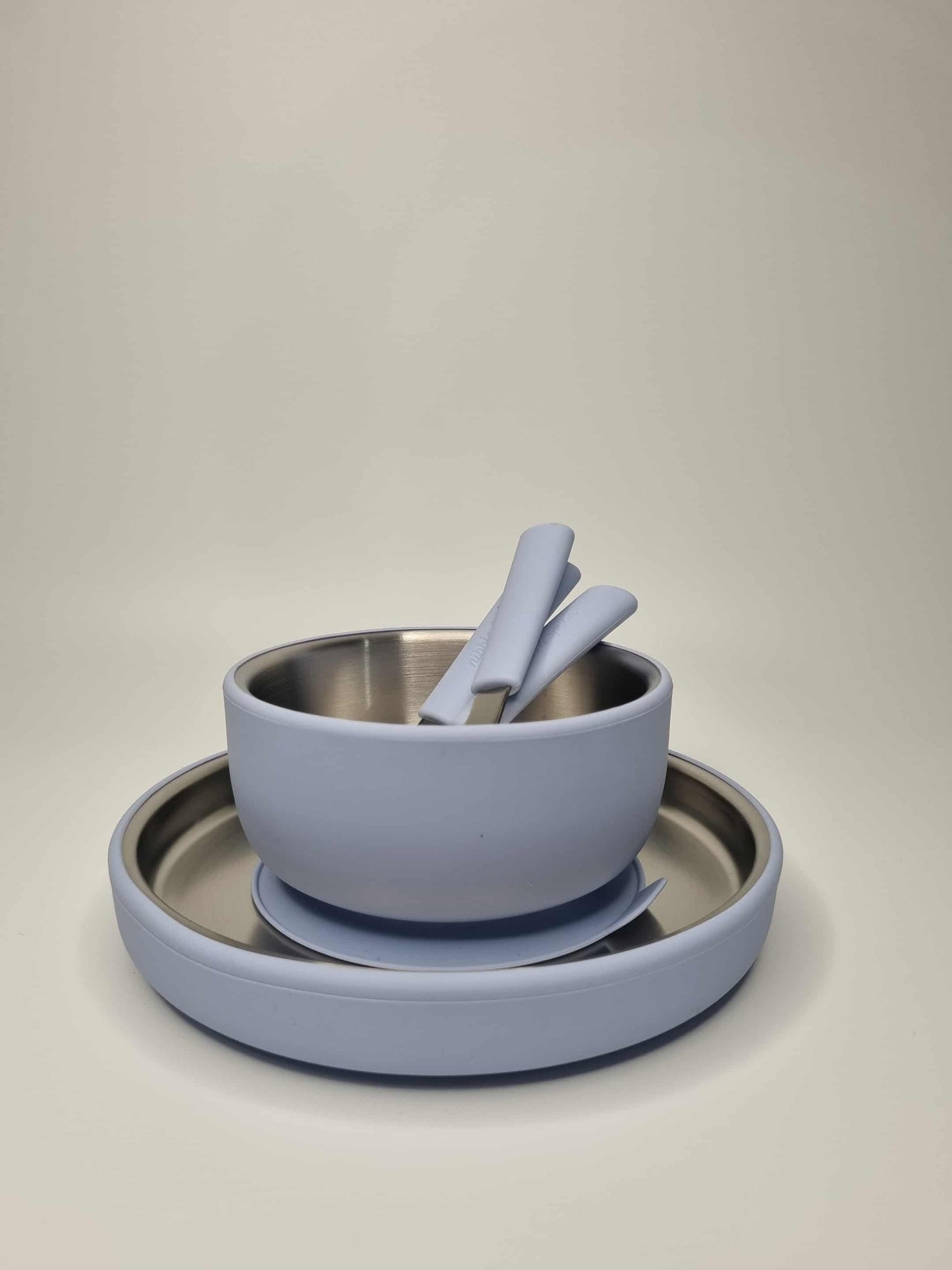 BUNDLE Preschooler Stainless Steel Feeding Set – Plate, Bowl & Cutlery | Non-Toxic, Gut-Friendly