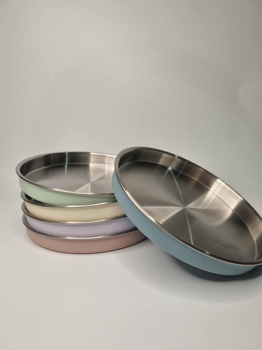 Kids Stainless Steel Plate with Non-Slip Silicone Cover – Meadow Lane