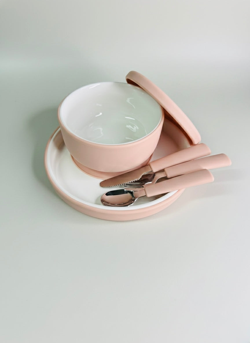 BUNDLE Ceramic Childrens Dinner Set – Plate | Bowl | Cutlery | Meadow Lane Collective