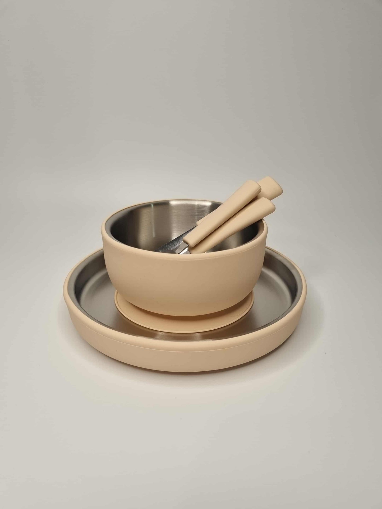 BUNDLE Preschooler Stainless Steel Feeding Set – Plate, Bowl & Cutlery | Non-Toxic, Gut-Friendly