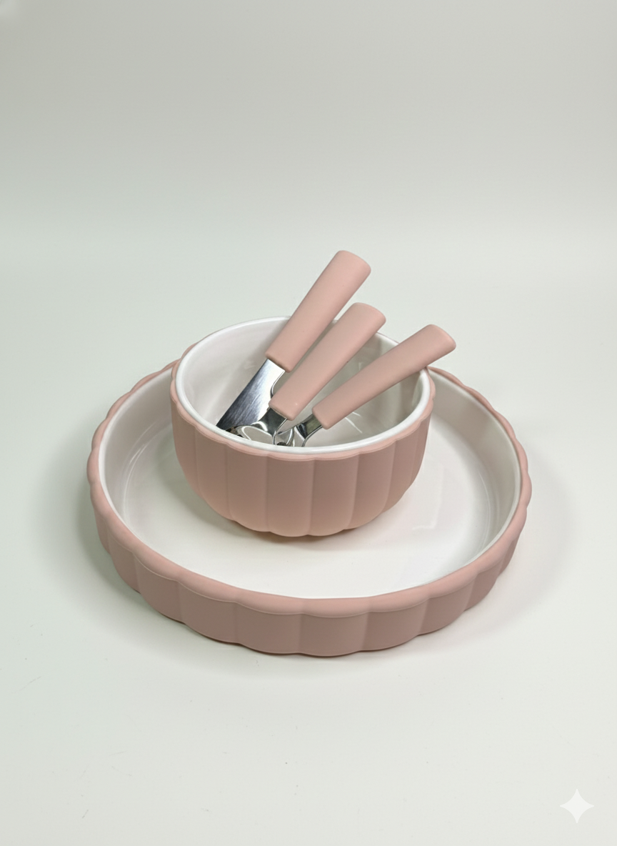 BUNDLE Ceramic Children’s Dinner Set – Plate | Bowl | Cutlery | Meadow Lane Collective