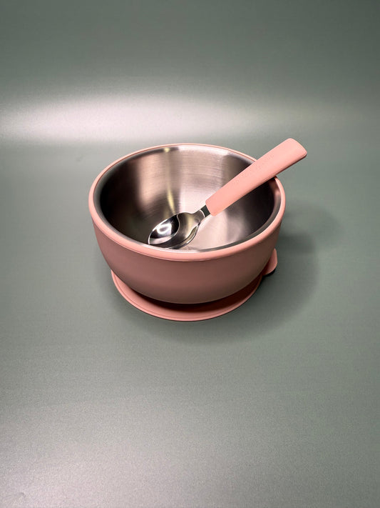 Stainless Steel Bowl With Removable Silicone Sleeve| Non-Toxic Baby Bowl
