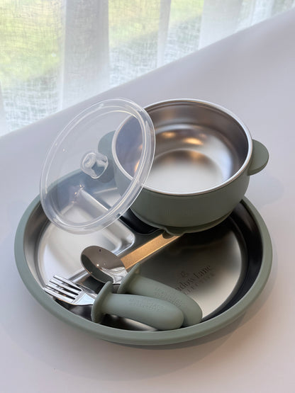 Stainless Steel + Suction Plate | Bowl | Cutlery Set
