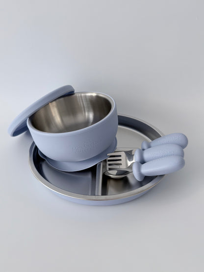 Baby and Toddler Stainless Steel Set – Divider Plate | Bowl | Cutlery