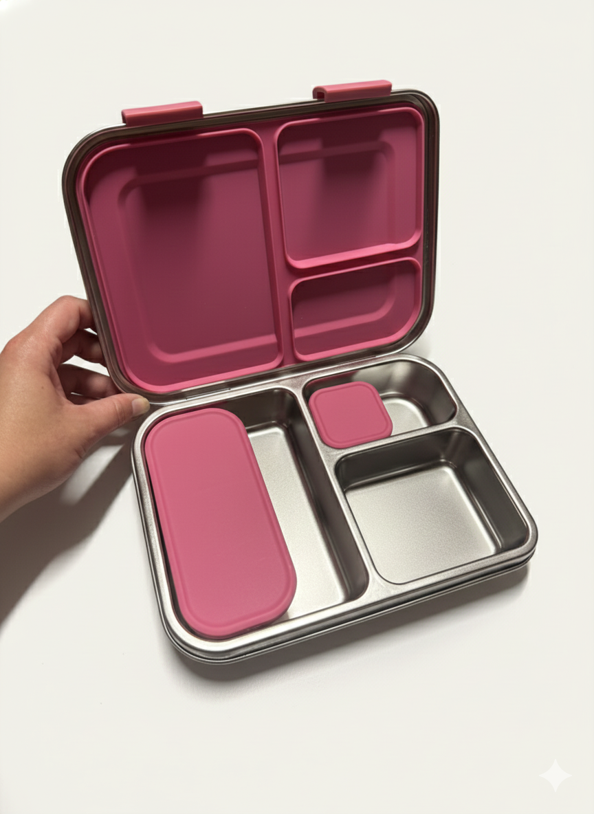 Stainless Steel 3 compartment Bento Lunchbox | Meadow Lane Collective