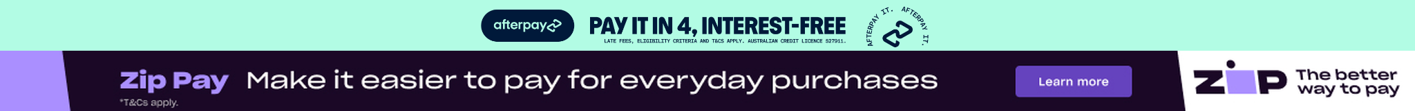 Afterpay and Zip available